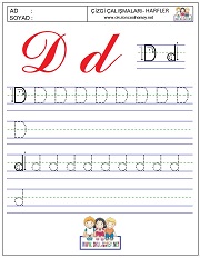 d harfi çizgi çalışması